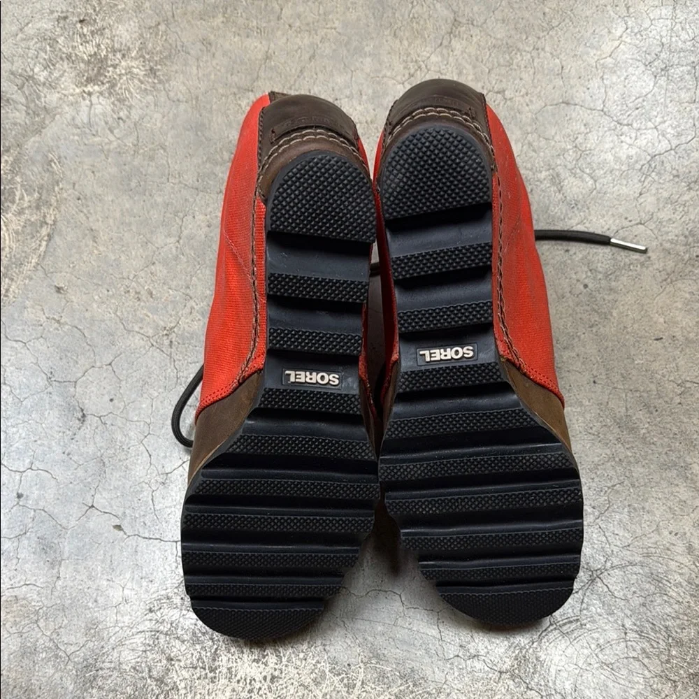 Sorel Red and Brown Lace Up Boots - Picture 8 of 13